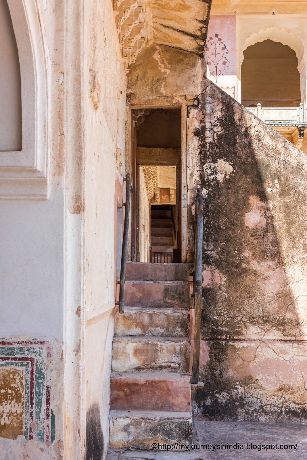 Narrow staircase in Amer Fort Jaipur