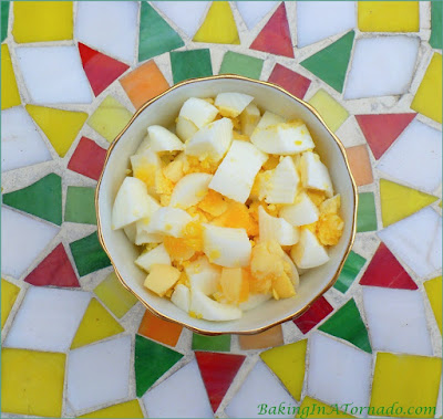 Apple Cider Chive Potato Salad, a new twist on a favorite picnic side dish | Recipe developed by www.BakingInATornado.com | #recipe #potato