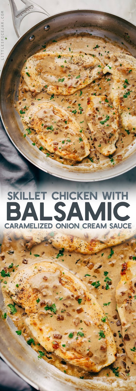 Skillet Chicken In Balsamic Caramelized Onion Cream Sauce - RECIPES