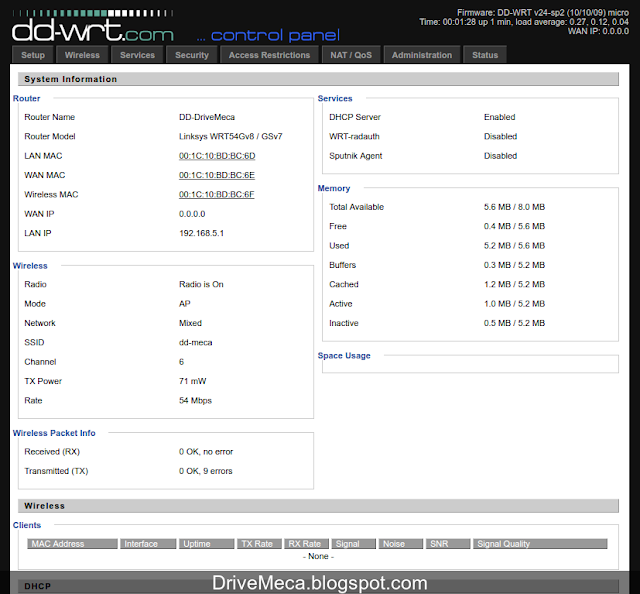 DriveMeca instalando firmware dd-wrt en linksys wrt54g