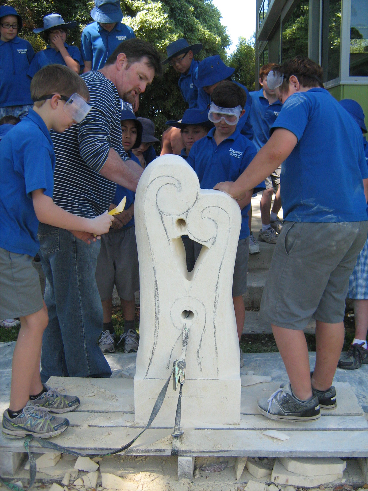 Room 7, Harewood Primary, Christchurch , NZ Our Oamaru stone sculpture