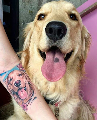 Tatuaje de un perro labrador golden retriever