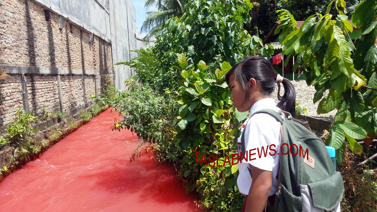 Air Sungai Bah Bolon Berubah jadi Merah Air Sungai Bah Bolon Berubah jadi Merah