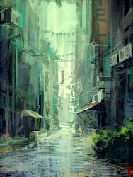 digital rainy illustration rain rhads painting paintings illustrations deviantart days urban drawings artsy ii speedpainting ps min dc