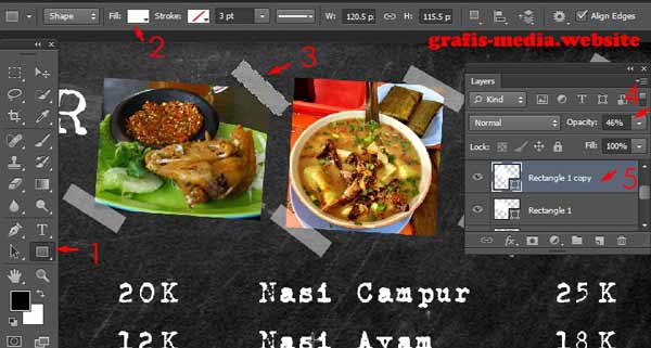 Cara Membuat Daftar Menu Makanan di Photoshop