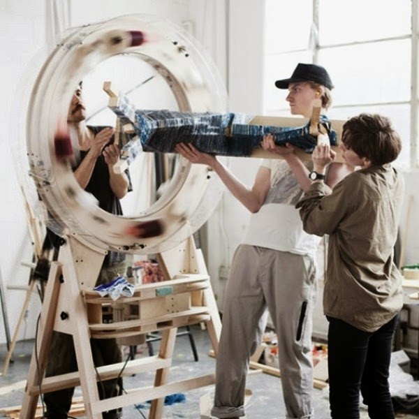 Purist design furniture made of wood