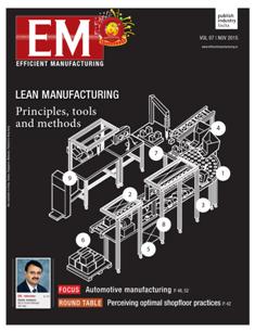 EM Efficient Manufacturing - November 2015 | CBR 96 dpi | Mensile | Professionisti | Tecnologia | Industria | Meccanica | Automazione
The monthly EM Efficient Manufacturing offers a threedimensional perspective on Technology, Market & Management aspects of Efficient Manufacturing, covering machine tools, cutting tools, automotive & other discrete manufacturing.
EM Efficient Manufacturing keeps its readers up-to-date with the latest industry developments and technological advances, helping them ensure efficient manufacturing practices leading to success not only on the shop-floor, but also in the market, so as to stand out with the required competitiveness and the right business approach in the rapidly evolving world of manufacturing.
EM Efficient Manufacturing comprehensive coverage spans both verticals and horizontals. From elaborate factory integration systems and CNC machines to the tiniest tools & inserts, EM Efficient Manufacturing is always at the forefront of technology, and serves to inform and educate its discerning audience of developments in various areas of manufacturing.