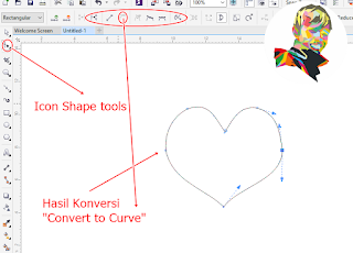Membuat Konversi bentuk Hati / LOVE dengan "Convert to Curves