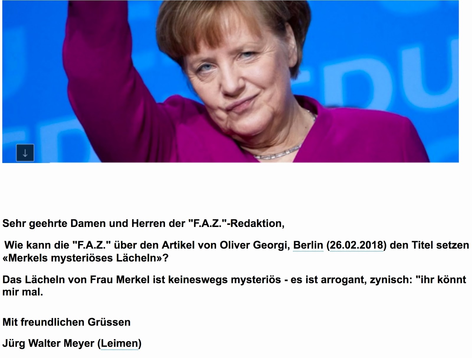 Rhoenblick: Angela Merkels Lächeln Rhoenblick: Angela Merkels Lächeln