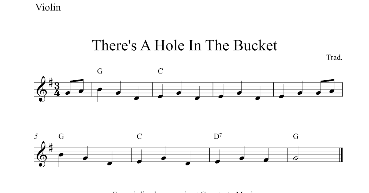 Free violin sheet music There's A Hole In The Bucket