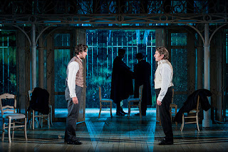 Robert Anthony Gardiner and Brett Polegato in the duel scene from Eugene Onegin at Grange Park Opera