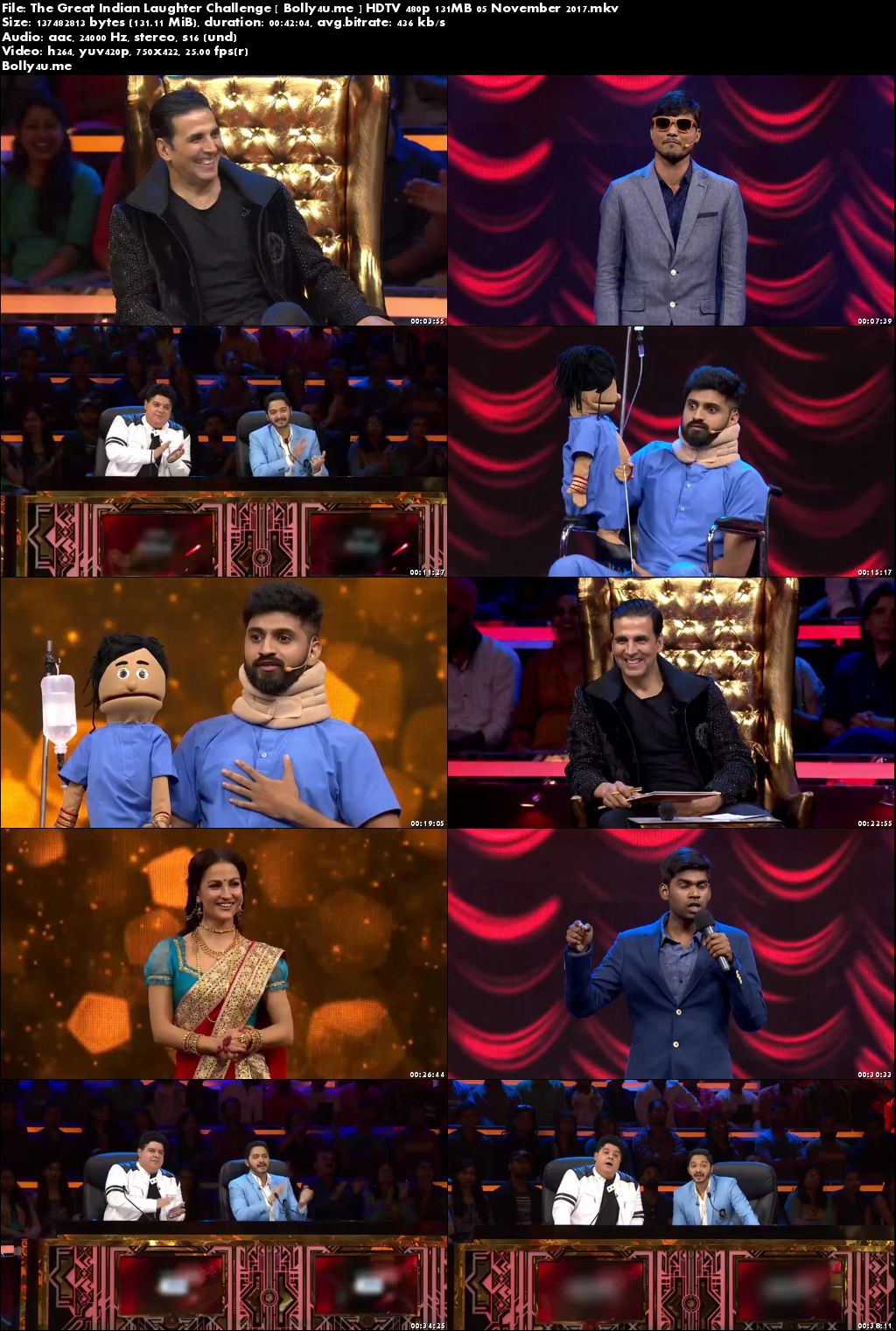 The Great Indian Laughter Challenge HDTV 480p 130MB 05 November 2017 Download