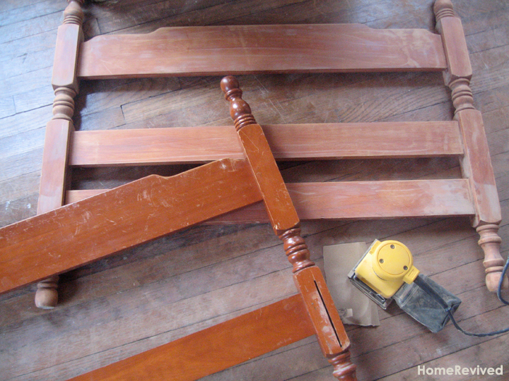 Home Revived How to refinish a wooden bed.