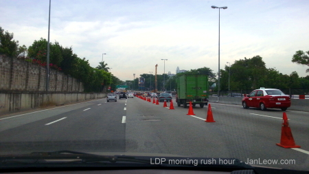 LDP-1Utama road cones and MRT construction