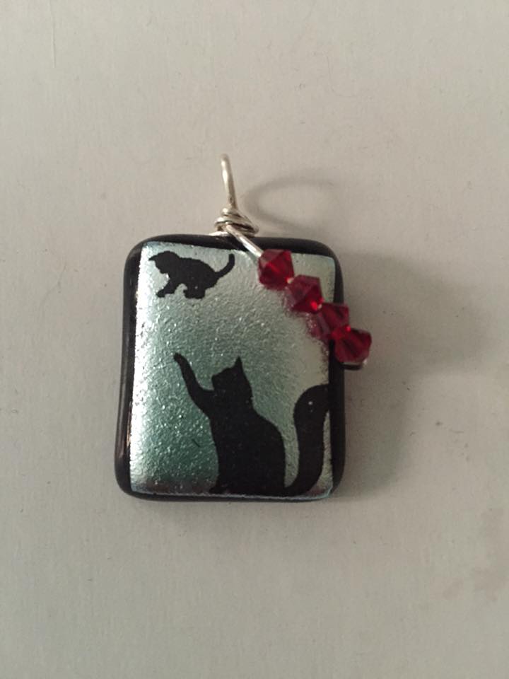 Naomi's Designs Handmade Wire Jewelry Handmade fused dichroic glass