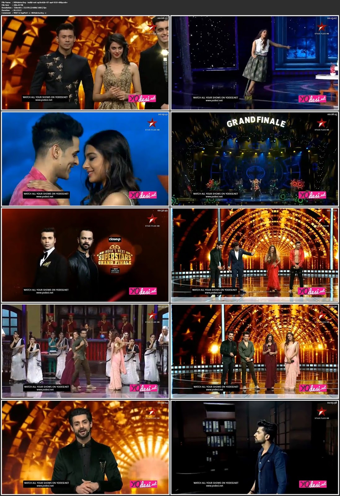 India’s Next Superstars (Grand Finals) 7th April 2018 HDTV 480p 250MB Download