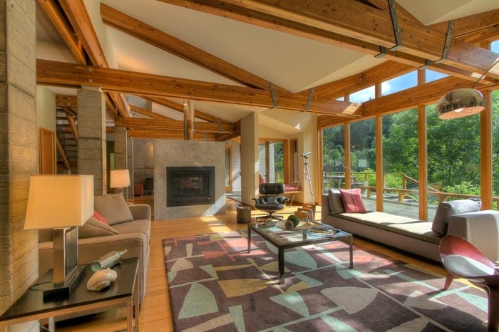 Diseños de salas rústicas modernas colores en casa Salas rusticas de madera