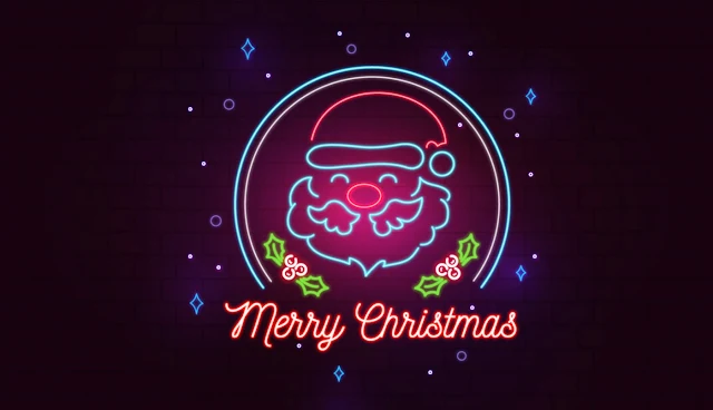 Free Merry Christmas Neon Lights Screensaver