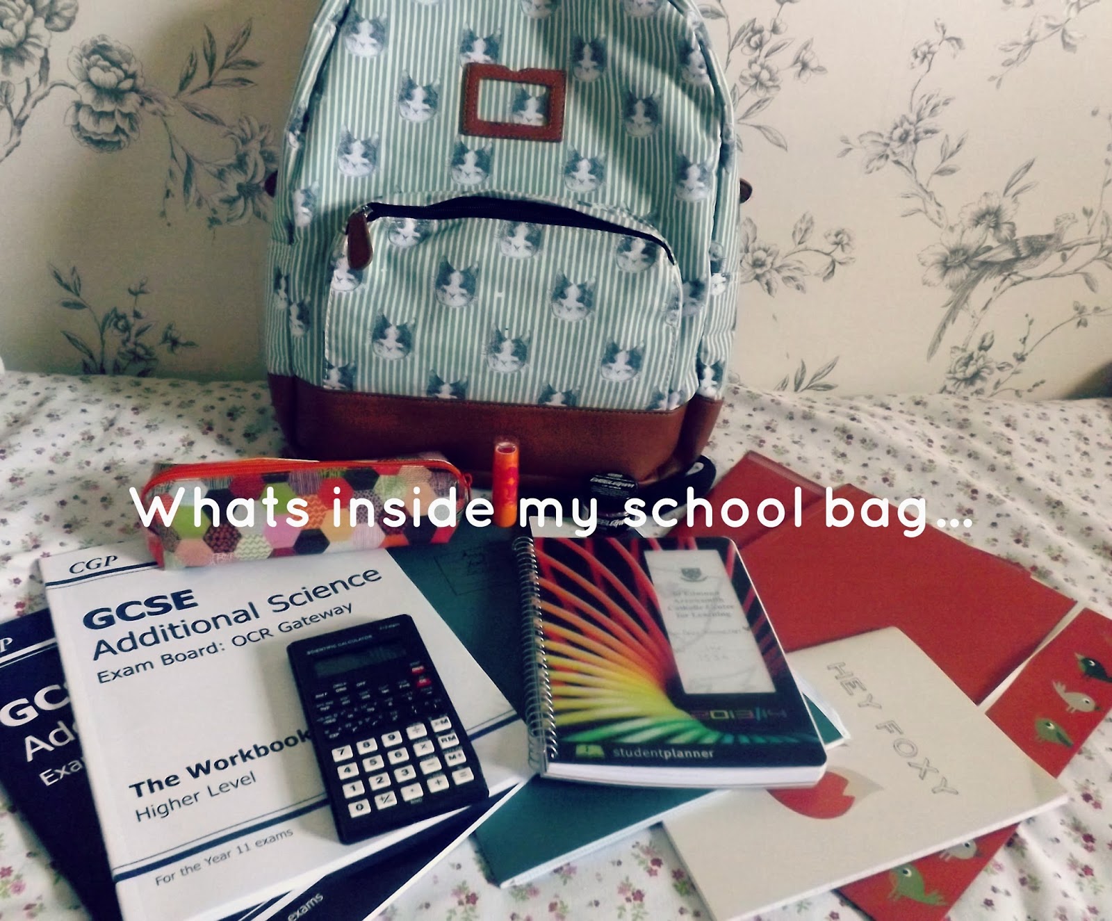 Girl with a camera Whats inside my school bag...