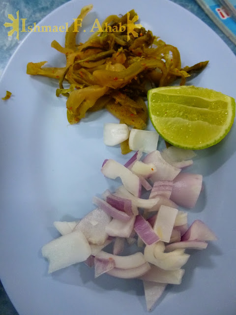 North Thailand - Pickled cabbage, lime, and shallots for the kow soy