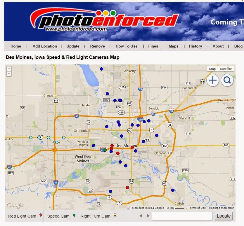 Des Moines Mobile Speed Camera Locations