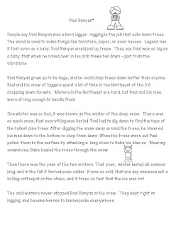 Classroom Freebies Too: Paul Bunyan Freebie