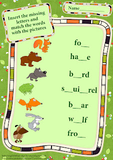 forest animals matching worksheet
