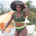 Serena Williams displays her muscular form in a bikini on the beach with Eva Longoria in Miami 