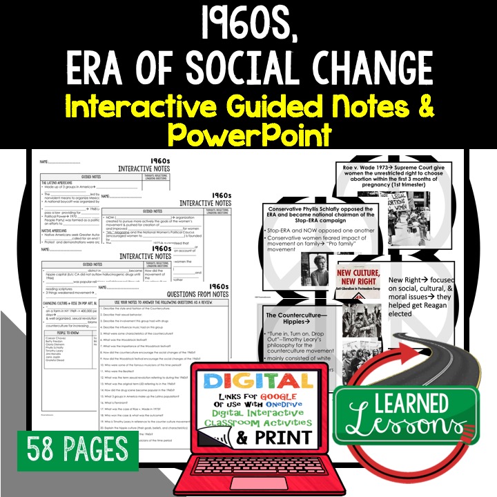 American History Guided Notes and PowerPoints with Digital Graphic