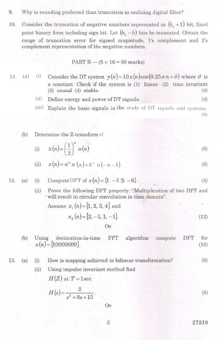 IT6502 Digital Signal Processing Nov Dec 2015 Question Paper