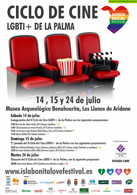 El Isla Bonita Love Festival presenta su Ciclo de Cine LGTBI+ La Palma como espacio de reflexión y en defensa de la diversidad