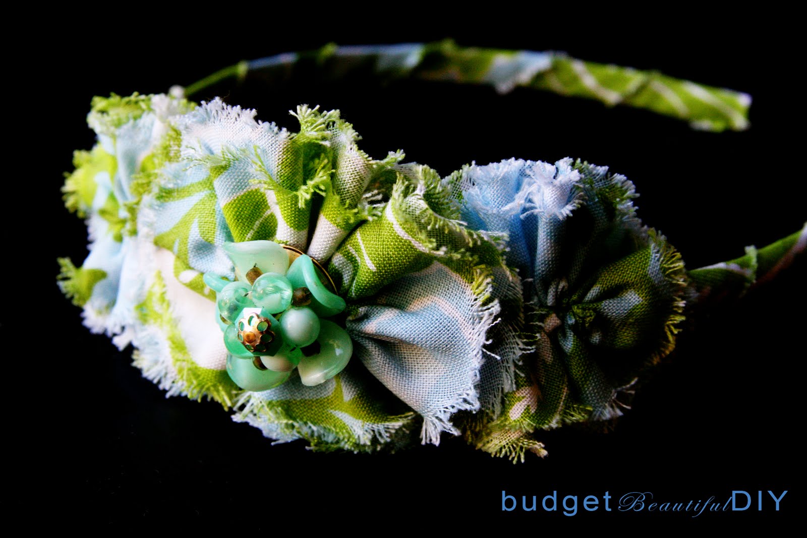 Beautiful DIY Frayed Rosette Headband Tutorial