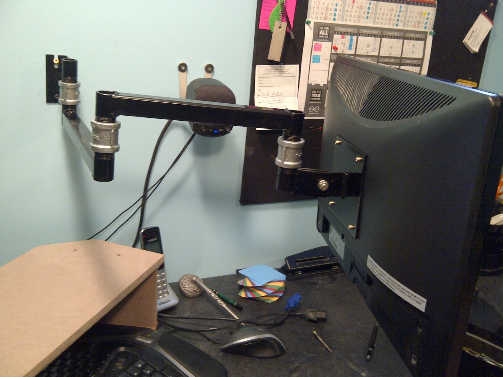 Another Day Another Project Office Desk & DIY Monitor Mounts