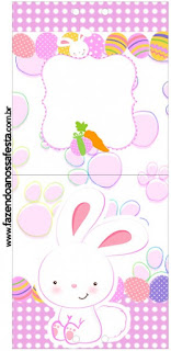 Easter Bunny with Pink and White Squares: Free Printable Candy Bar ...