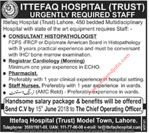 Jobs In Ittefaq Hospital Lahore Sunday Express Newspaper 10 June