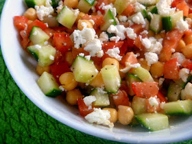 Middle Eastern Chickpea Salad: There is nothing better than a cold and crisp salad that uses fresh vegetables, and is laced with a heavenly lemon vinaigrette. - Slice of Southern