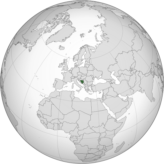 Letak negara Bosnia dan Herzegovina
