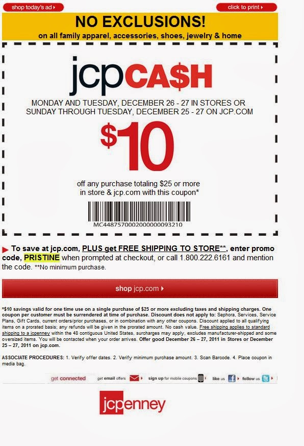 $10 off JC Penney In-Store Coupon