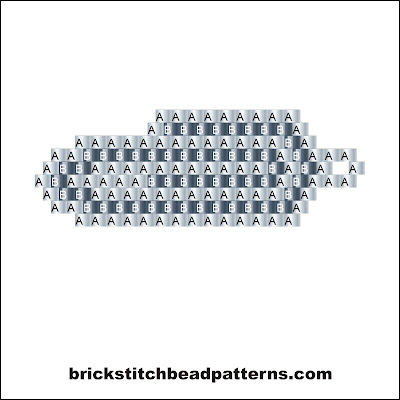 Free brick stitch seed bead earring pattern labeled color chart