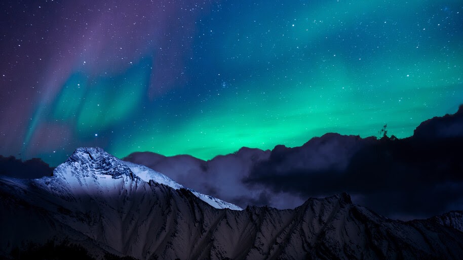 Aurora Borealis, Northern Lights, Night, Sky, Mountains, Scenery,
4K, #6.919