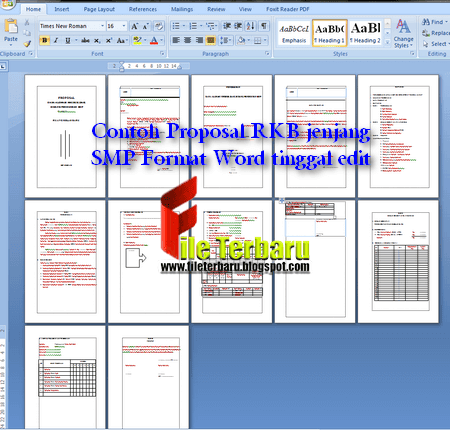 Contoh Proposal RKB jenjang SMP Format Word tinggal edit | File Terbaru