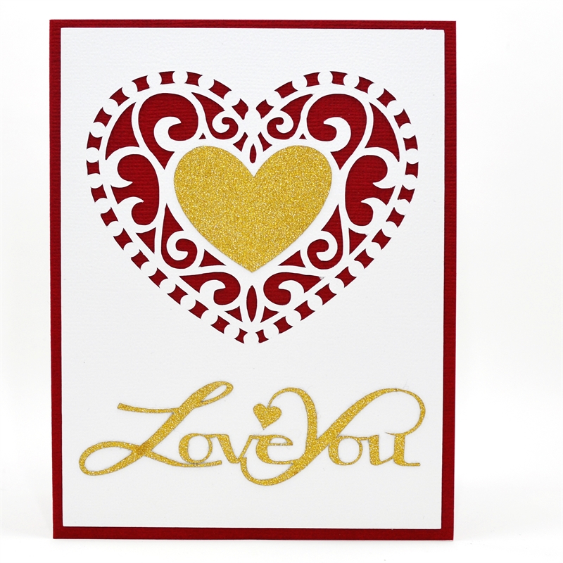 Capadia Designs Intricate Inset Heart Valentine Card