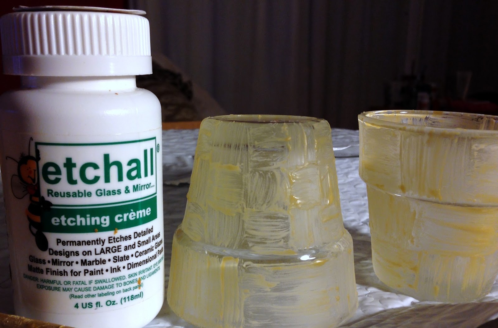 DIY, Colorful Etched Glass Pots!!