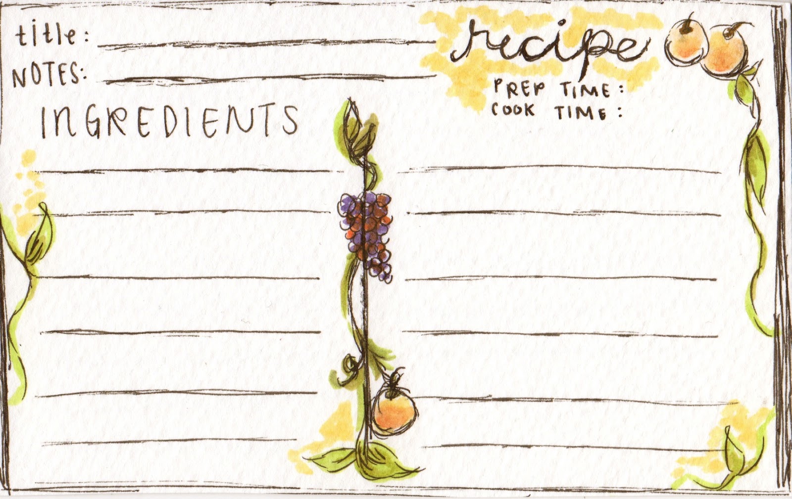 simple and rose : Printable: Recipe Cards