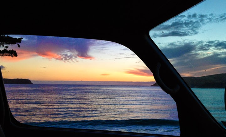 New Zealand ''Vanscapes'' Framed through the Window of a Van
