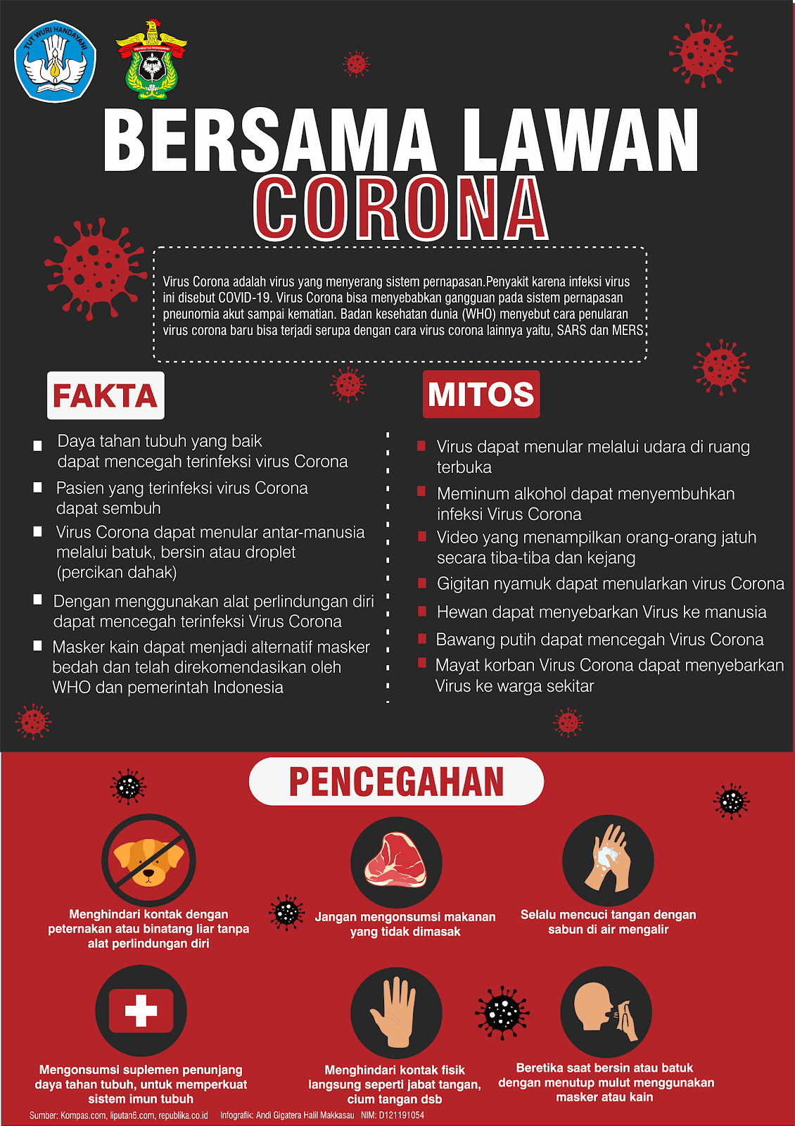 Poster "Bersama Lawan Corona" lomba kemenristekdikti