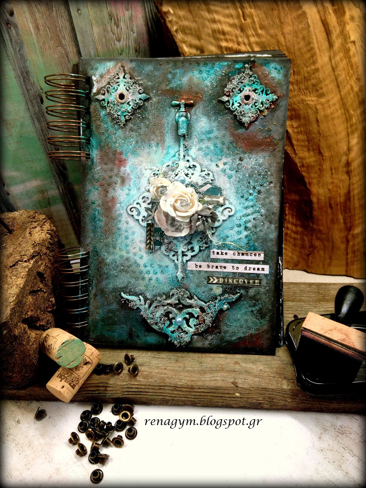 Mixed Media Place Artjournal cover by Eirini