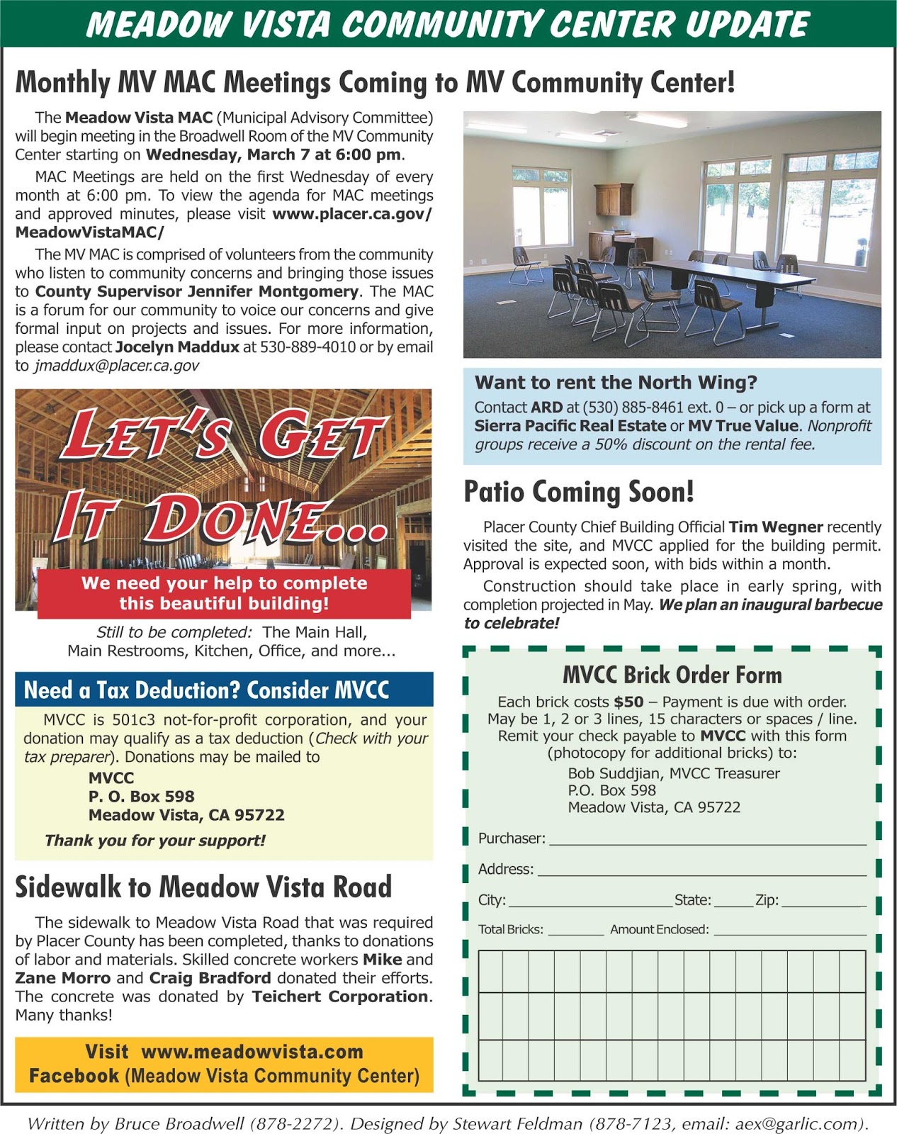 Meadow Vista View Magazine Meadow Vista Community Center Update