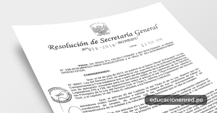 R. S. G. N° 038-2018-MINEDU - Conforman Comisión Negociadora del Pliego de Reclamos de la Federación Nacional de Auxiliares en Educación del Perú - FENAEP - www.minedu.gob.pe R. S. G. N° 038-2018-MINEDU - Conforman Comisión Negociadora del Pliego de Reclamos de la Federación Nacional de Auxiliares en Educación del Perú - FENAEP - www.minedu.gob.pe