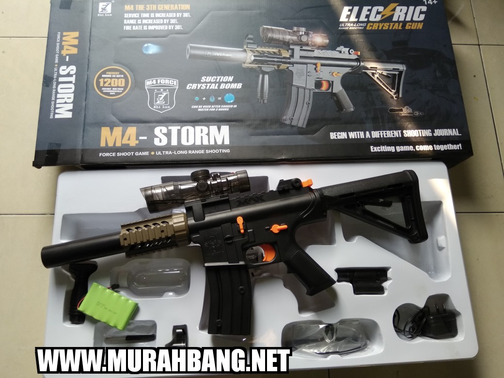 jual water gel gun m4 storm elektrikairsoft gun elektrik